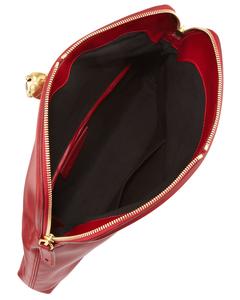 Læder clutch med lynlås