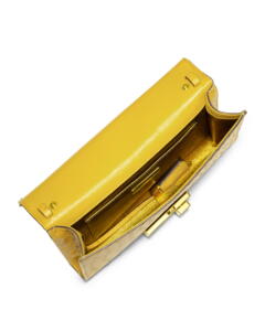 Gul læder clutch taske