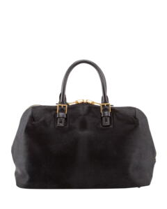 Sort taske af kalveskind